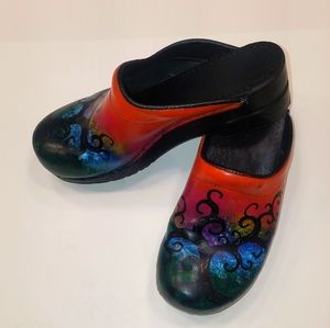 Sanita painted clogs